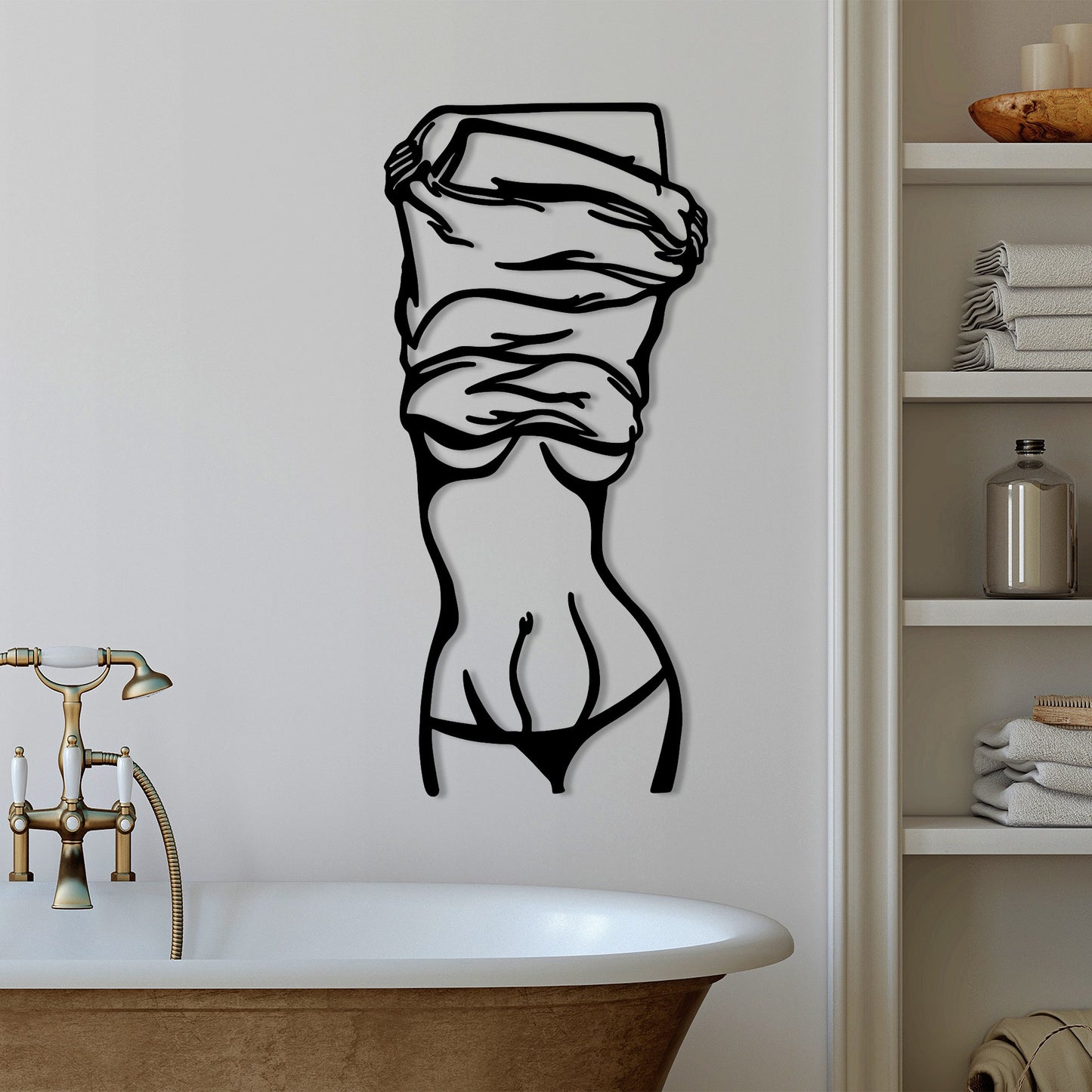 Metalna zidna dekoracija, Undressing Woman