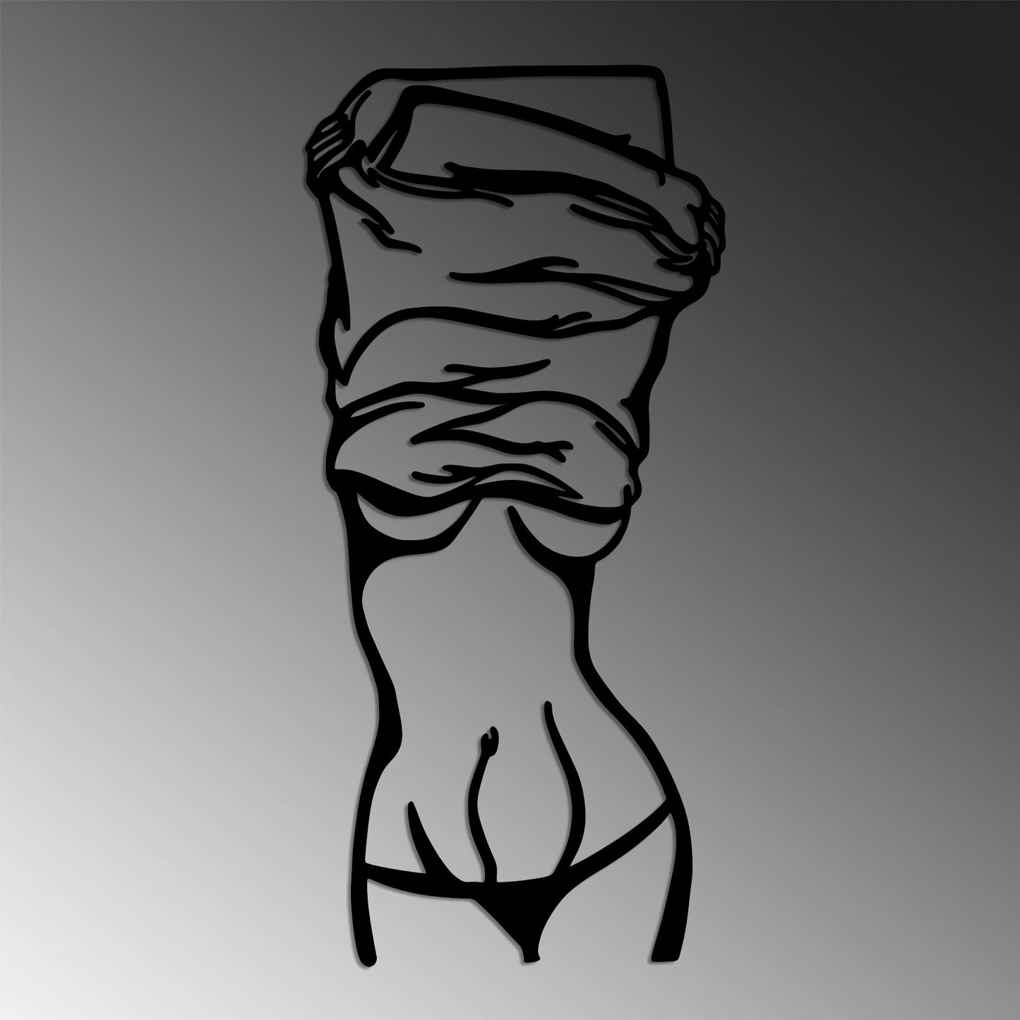 Metalna zidna dekoracija, Undressing Woman