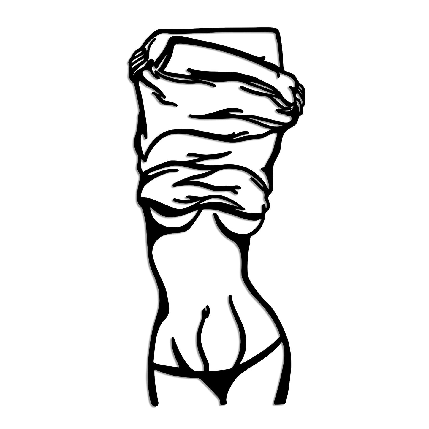 Metalna zidna dekoracija, Undressing Woman
