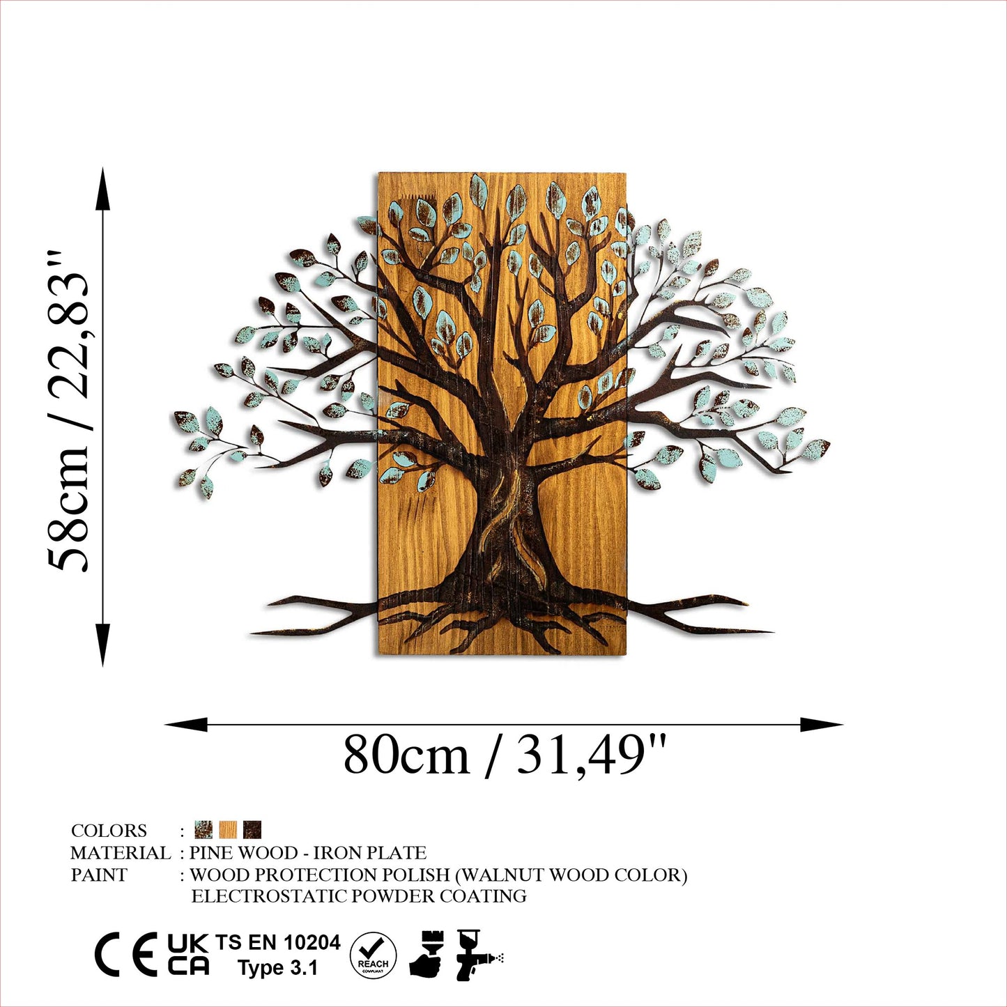 Drvena zidna dekoracija, Willow - 382-A