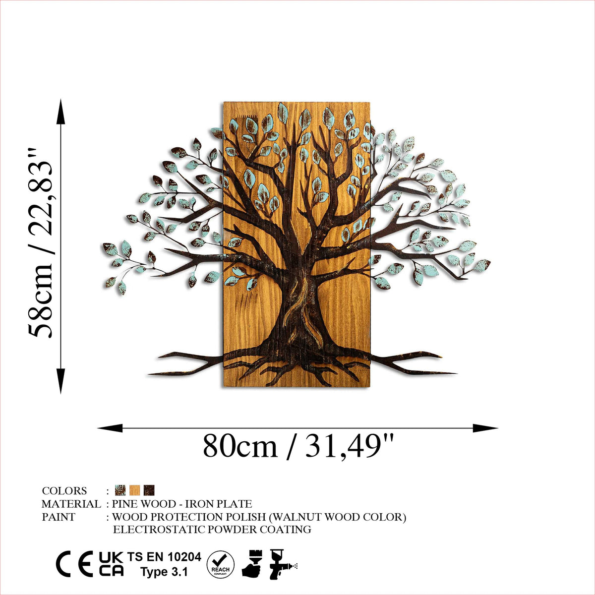 Drvena zidna dekoracija, Willow - 382-A