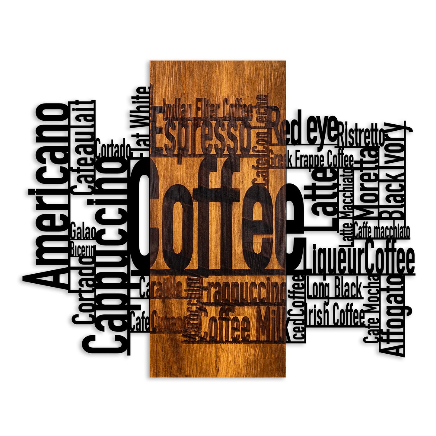 Drvena zidna dekoracija Coffee Mixed