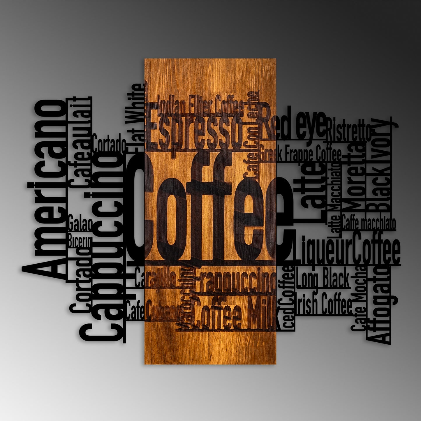 Drvena zidna dekoracija Coffee Mixed