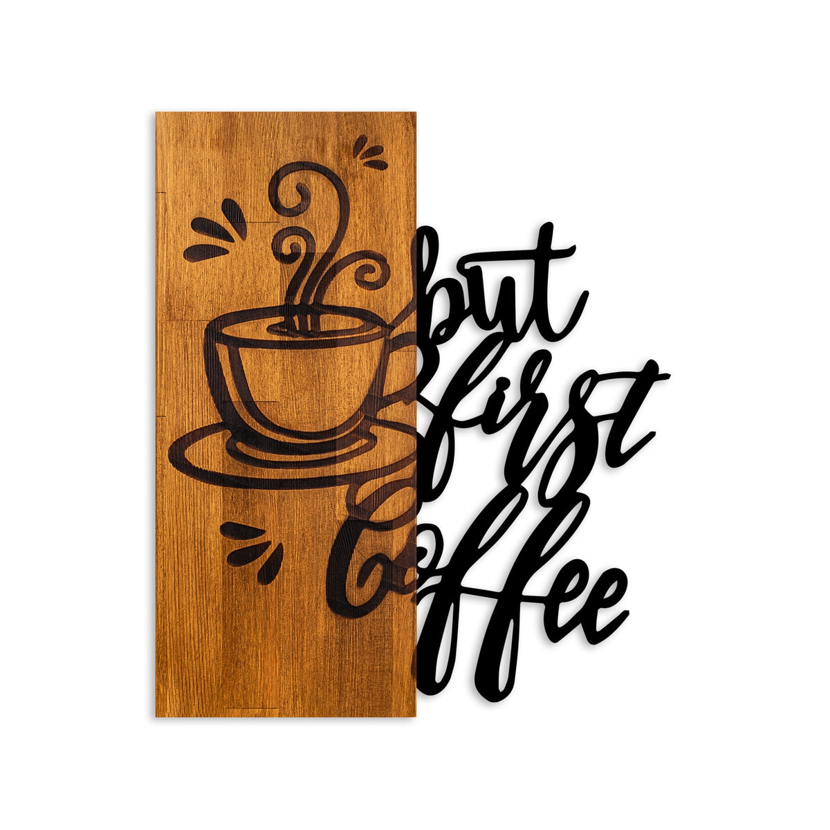 Drvena zidna dekoracija Coffee First
