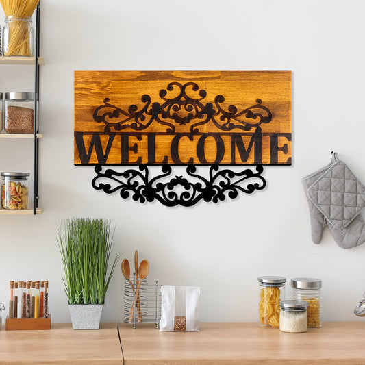 Drvena zidna dekoracija Welcome