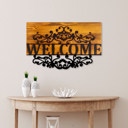 Drvena zidna dekoracija Welcome