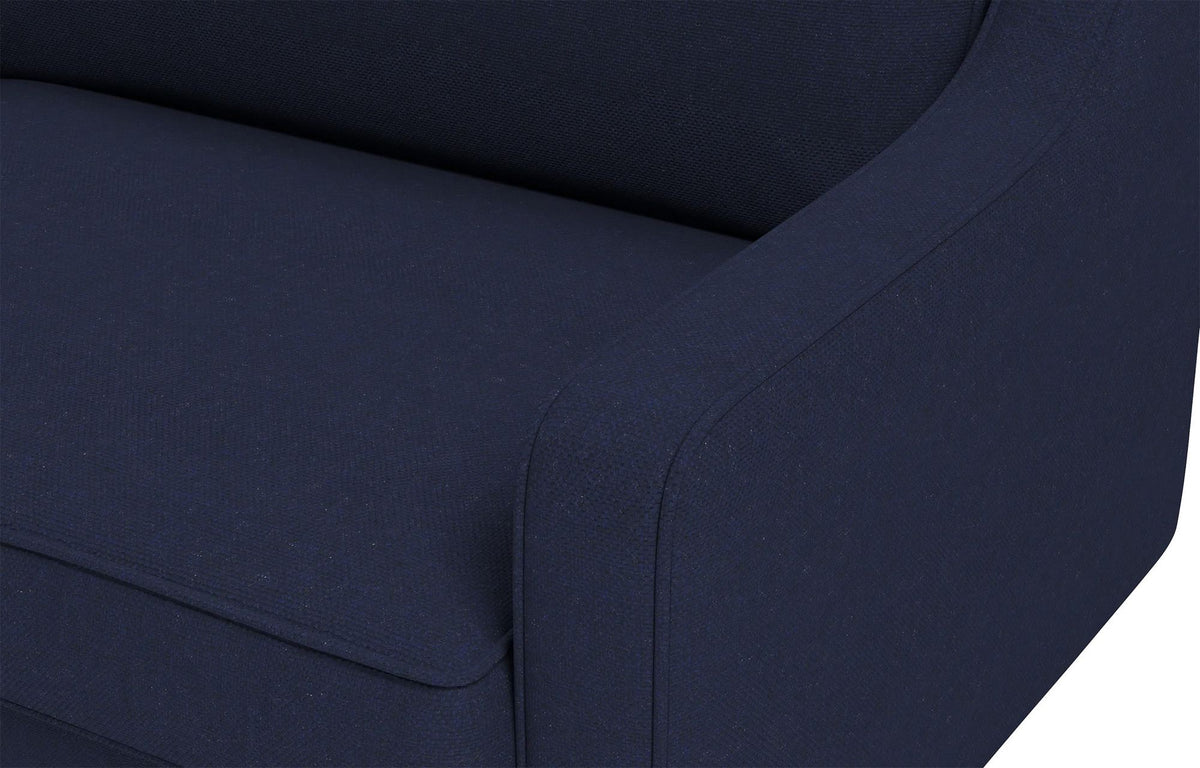 Sofa 547 s jednim sjedećim mjestom, ponoćno plava, orah