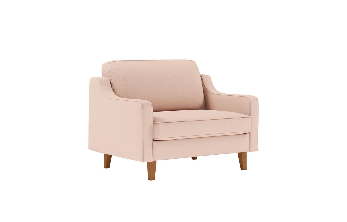 Dvosjedna sofa 554, boja lososa, orahova boja