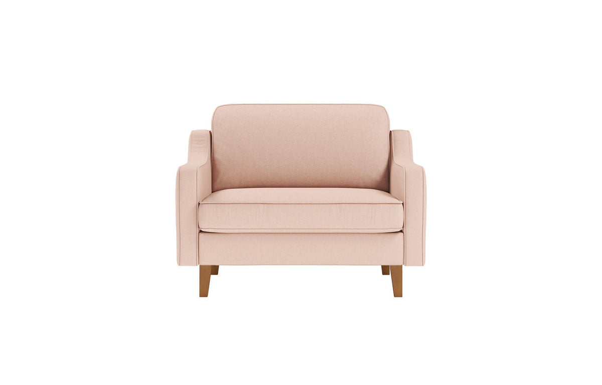 Dvosjedna sofa 554, boja lososa, orahova boja