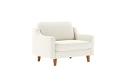 Jednosjedna sofa 561, boja mlijeka, orah