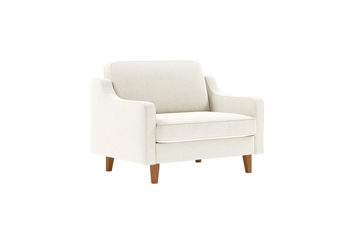 Jednosjedna sofa 561, boja mlijeka, orah