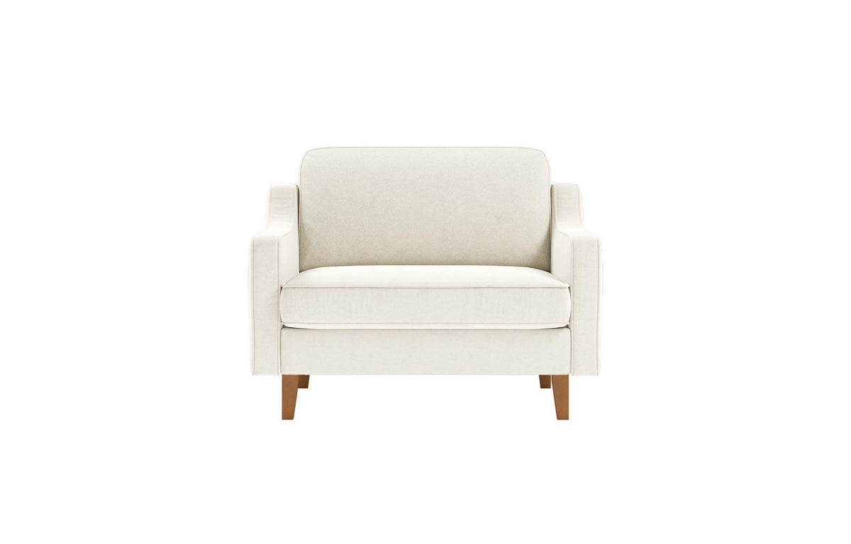 Jednosjedna sofa 561, boja mlijeka, orah