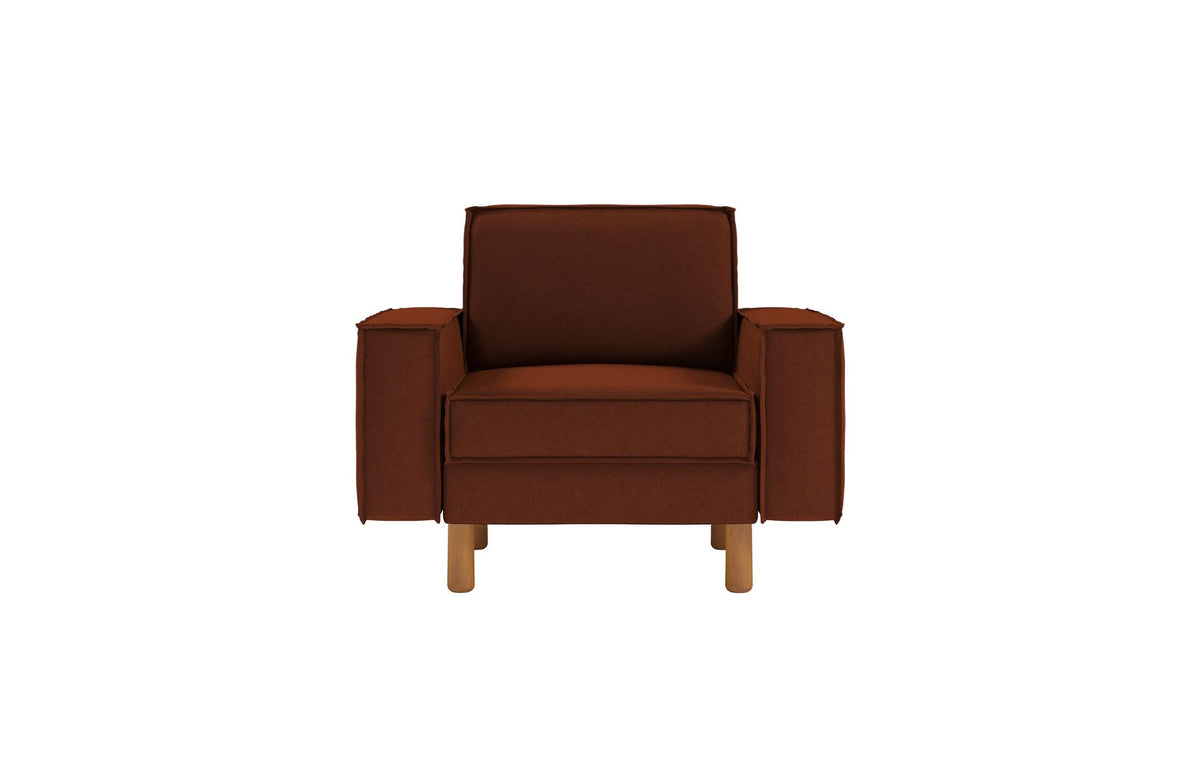 Jednosjedna sofa 247, crvena, orah