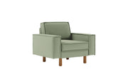 Jednosjedna sofa 254, morsko zelena, orah