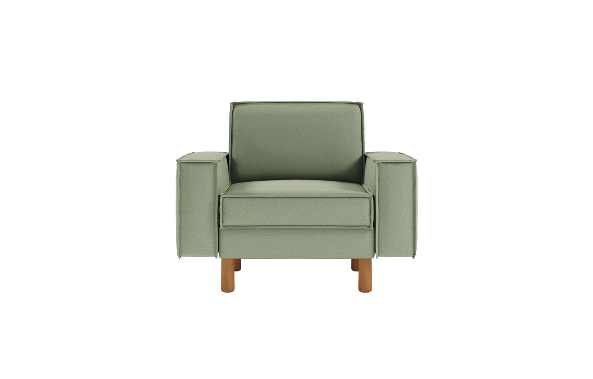 Jednosjedna sofa 254, morsko zelena, orah