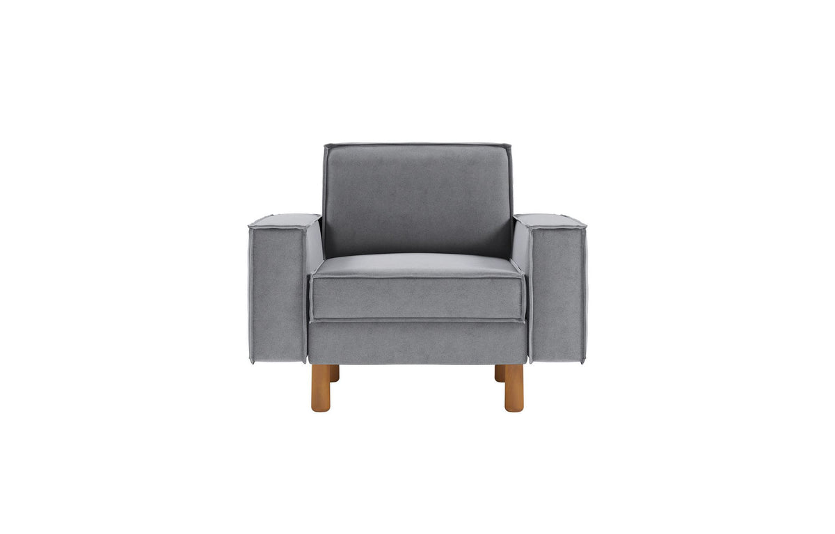 Jednosjed Sofa 278, Maglovito siva, Orah