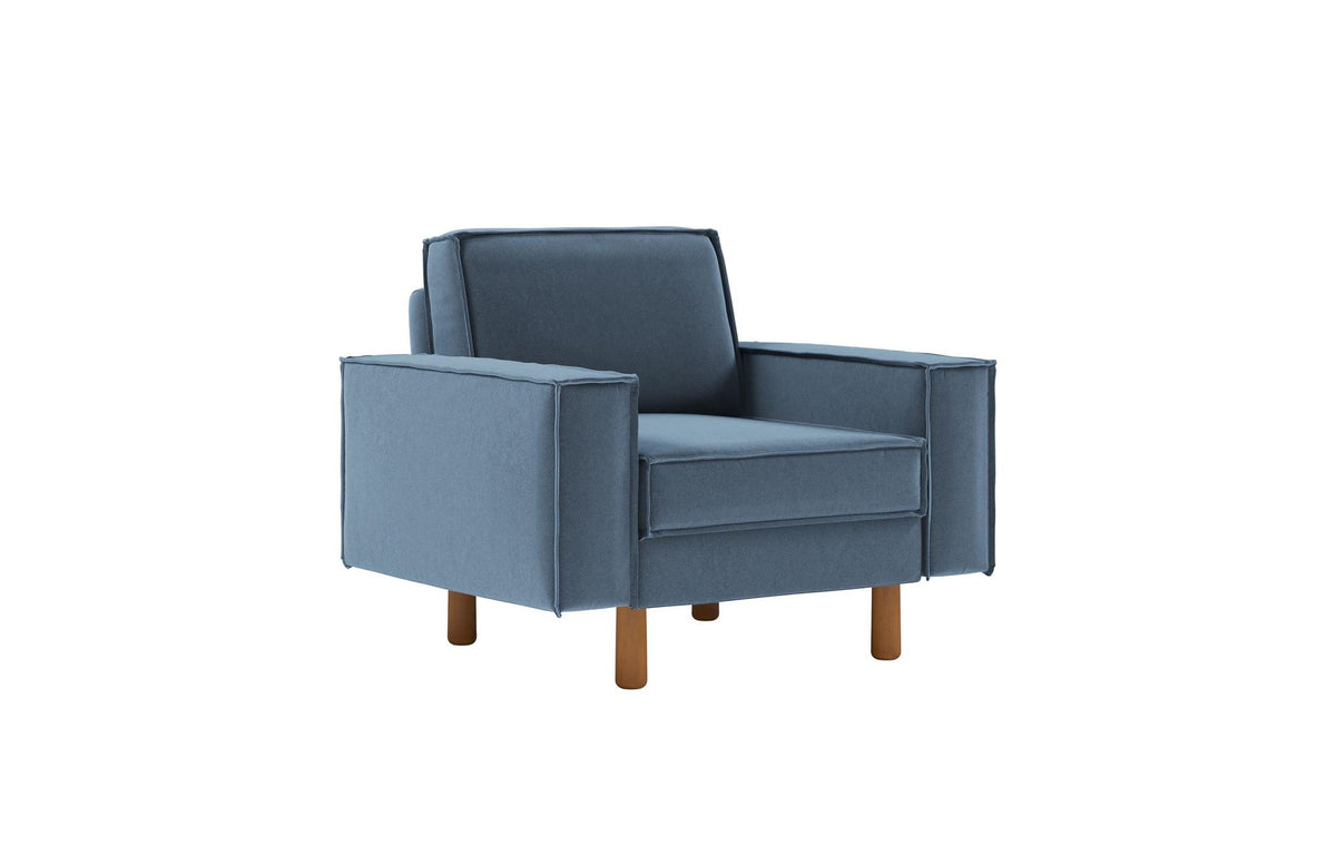 Jednosjedna sofa 285, Ocean Blue, orah