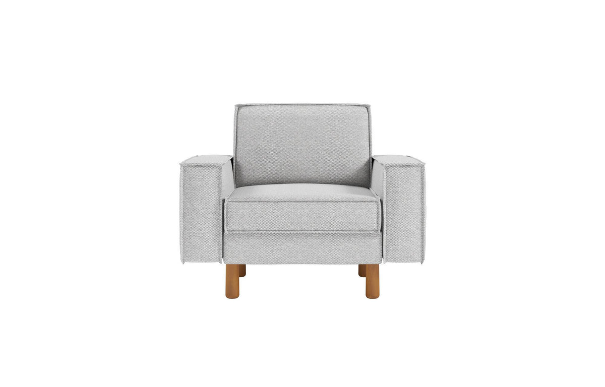 Jednosjedna sofa 308, boja šljunka, orah