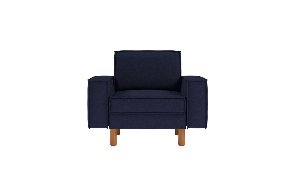 Jednosjedna sofa 346, tamnoplava, orah