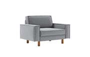 Jednosjedna sofa 438, maglovito siva, orah