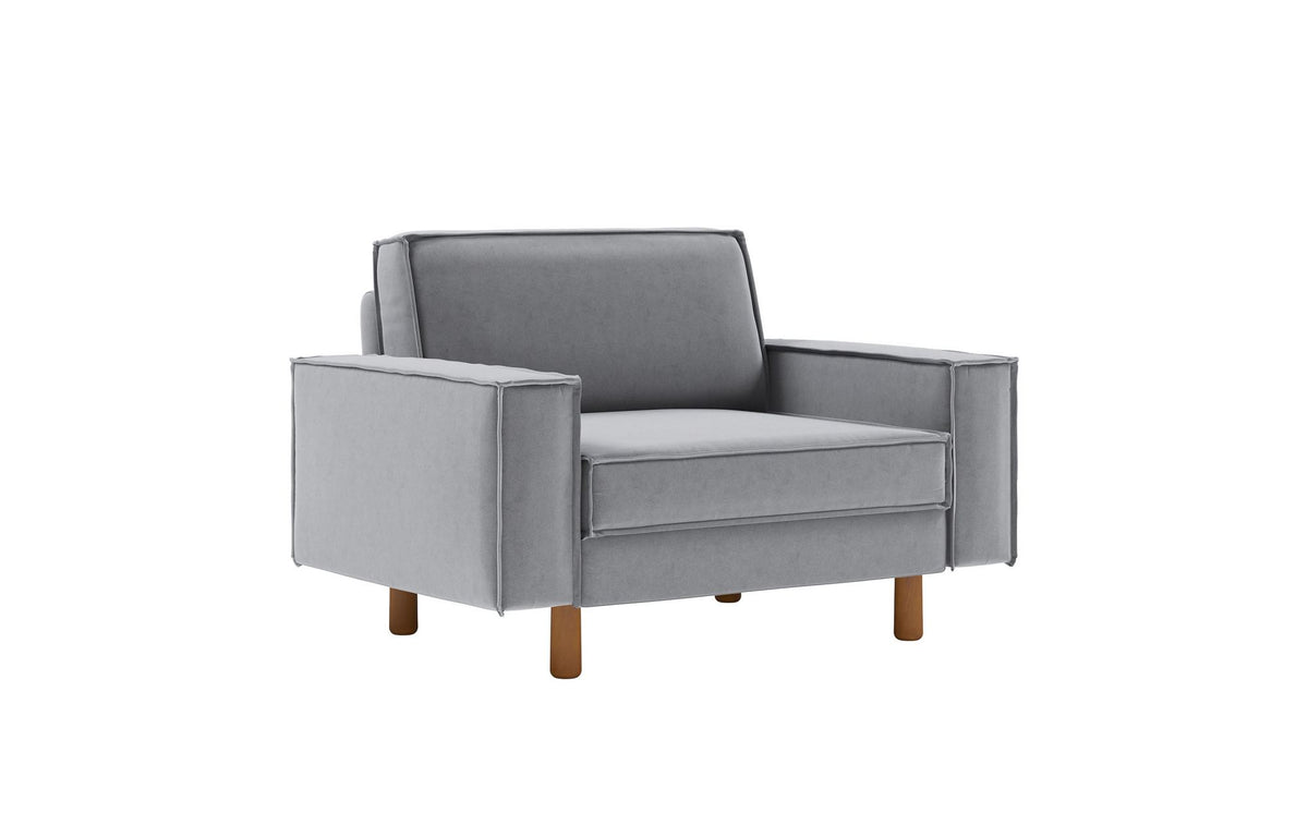 Jednosjedna sofa 438, maglovito siva, orah