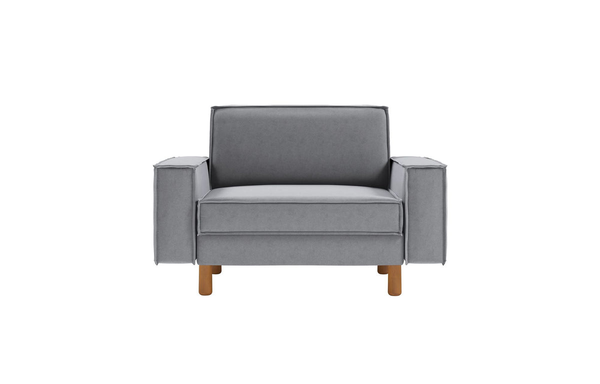 Jednosjedna sofa 438, maglovito siva, orah