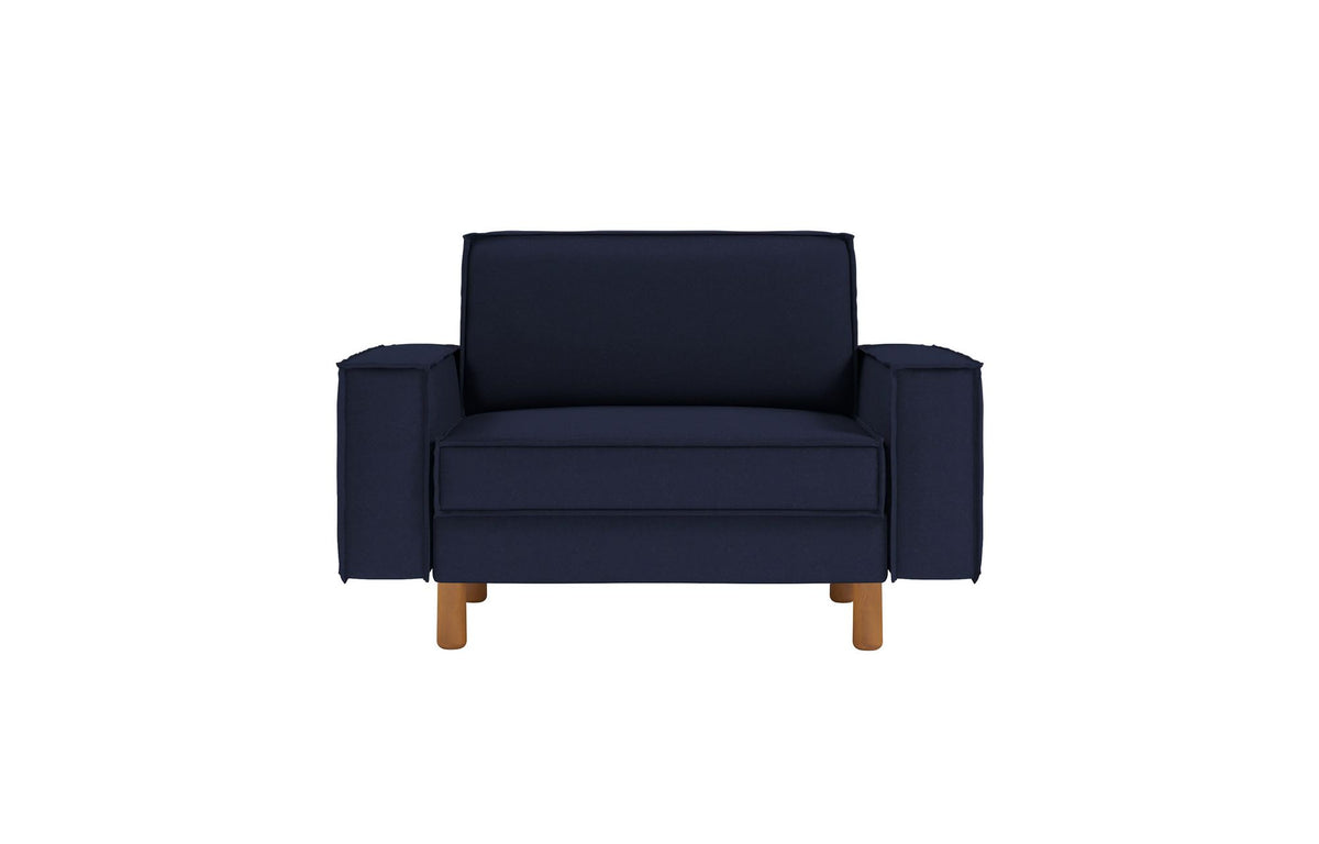 Jednosjedna sofa 506, noćno plava, orah
