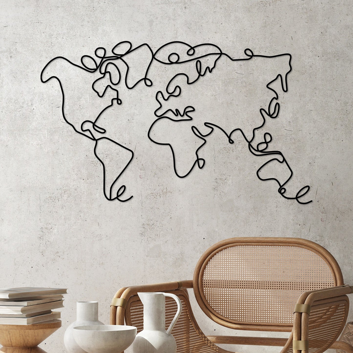 Metalna zidna dekoracija World Map