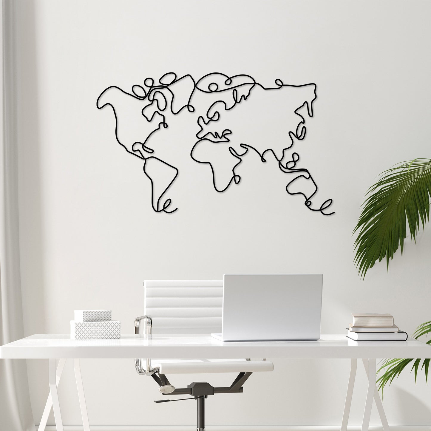 Metalna zidna dekoracija World Map