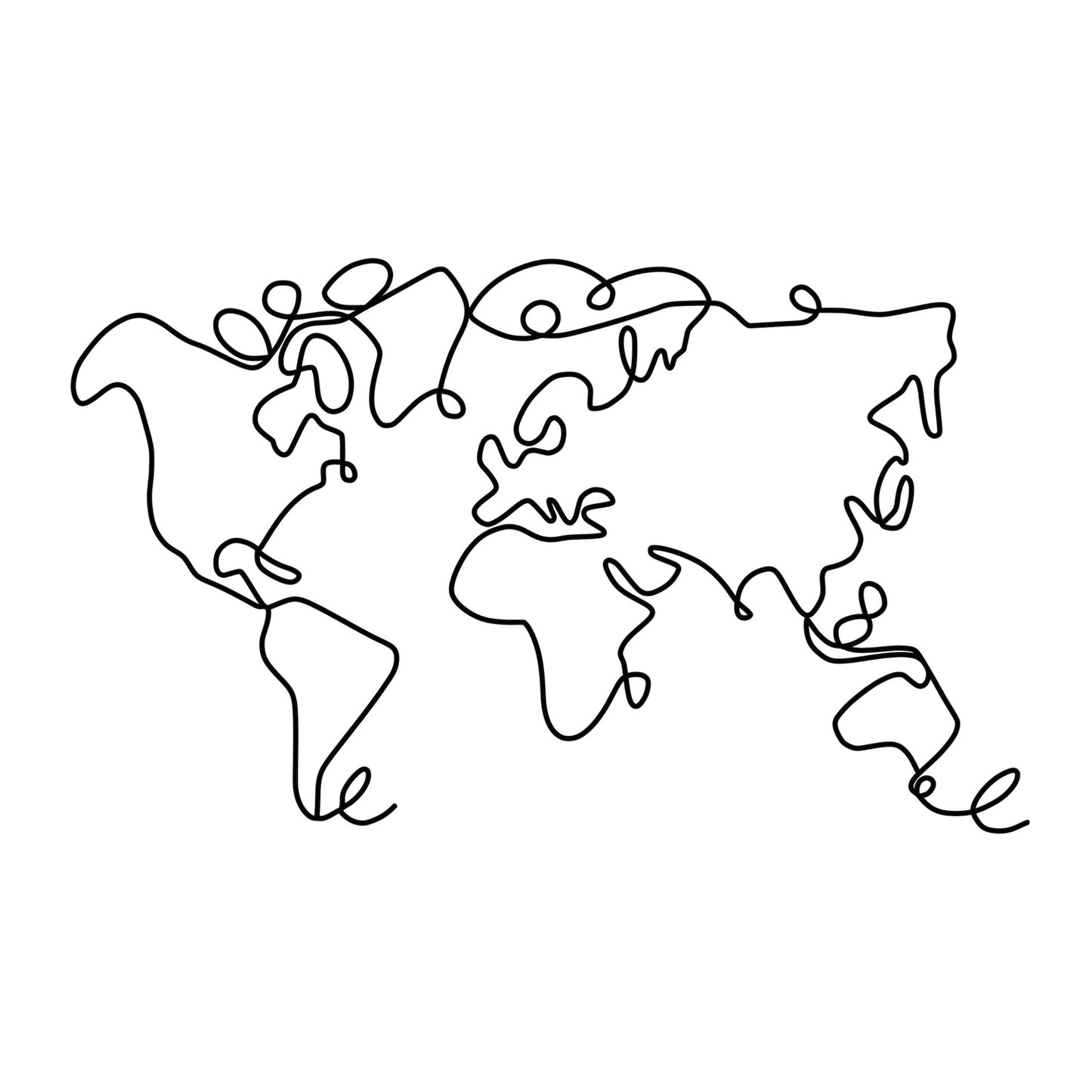 Metalna zidna dekoracija World Map