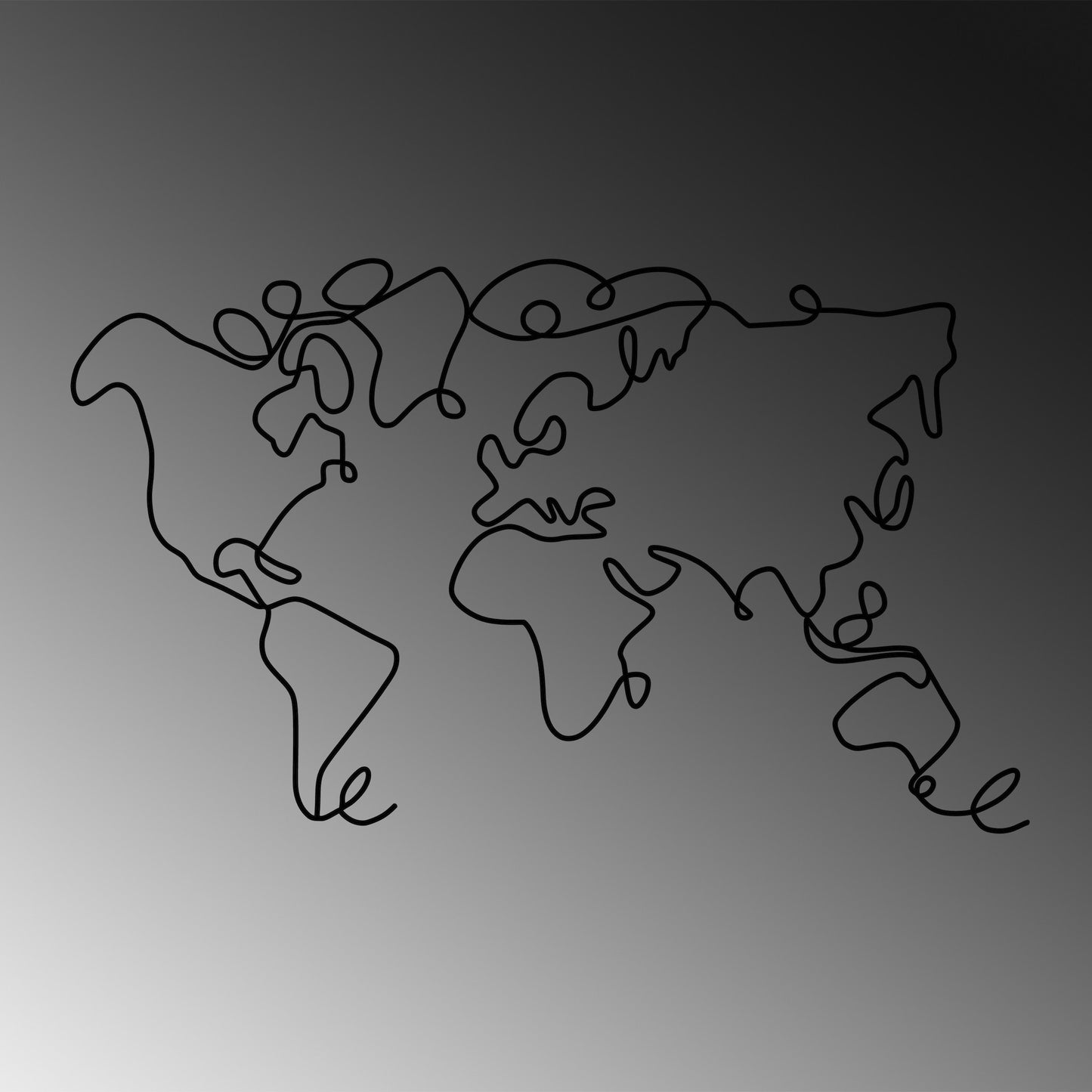 Metalna zidna dekoracija World Map