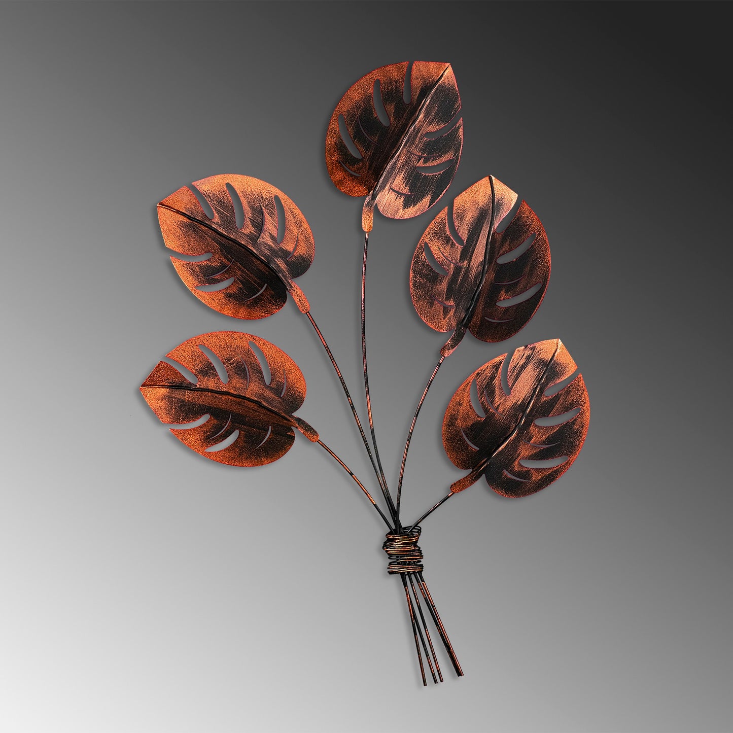 Metalna zidna dekoracija Monstera 2 - Copper