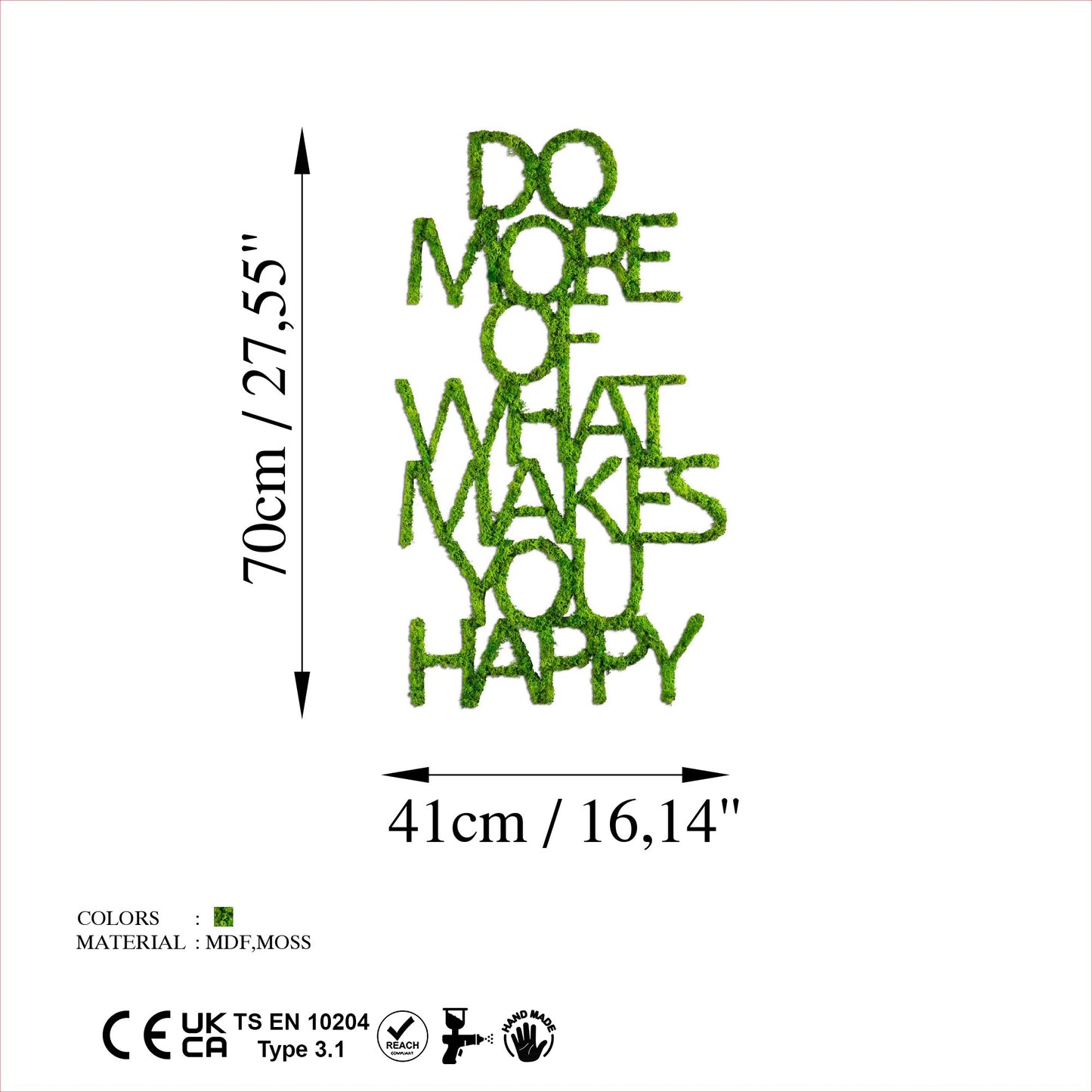 Metalna zidna dekoracija Do More Of What Makes You Happy