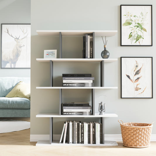 Polica za knjige, Harmon - Anthracite, White