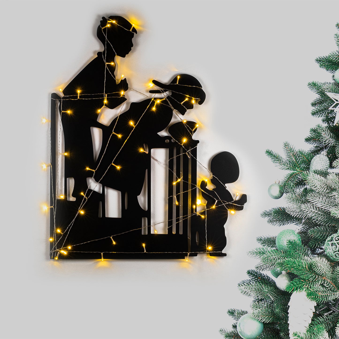 Metalna zidna dekoracija, XMASBLACK - 018