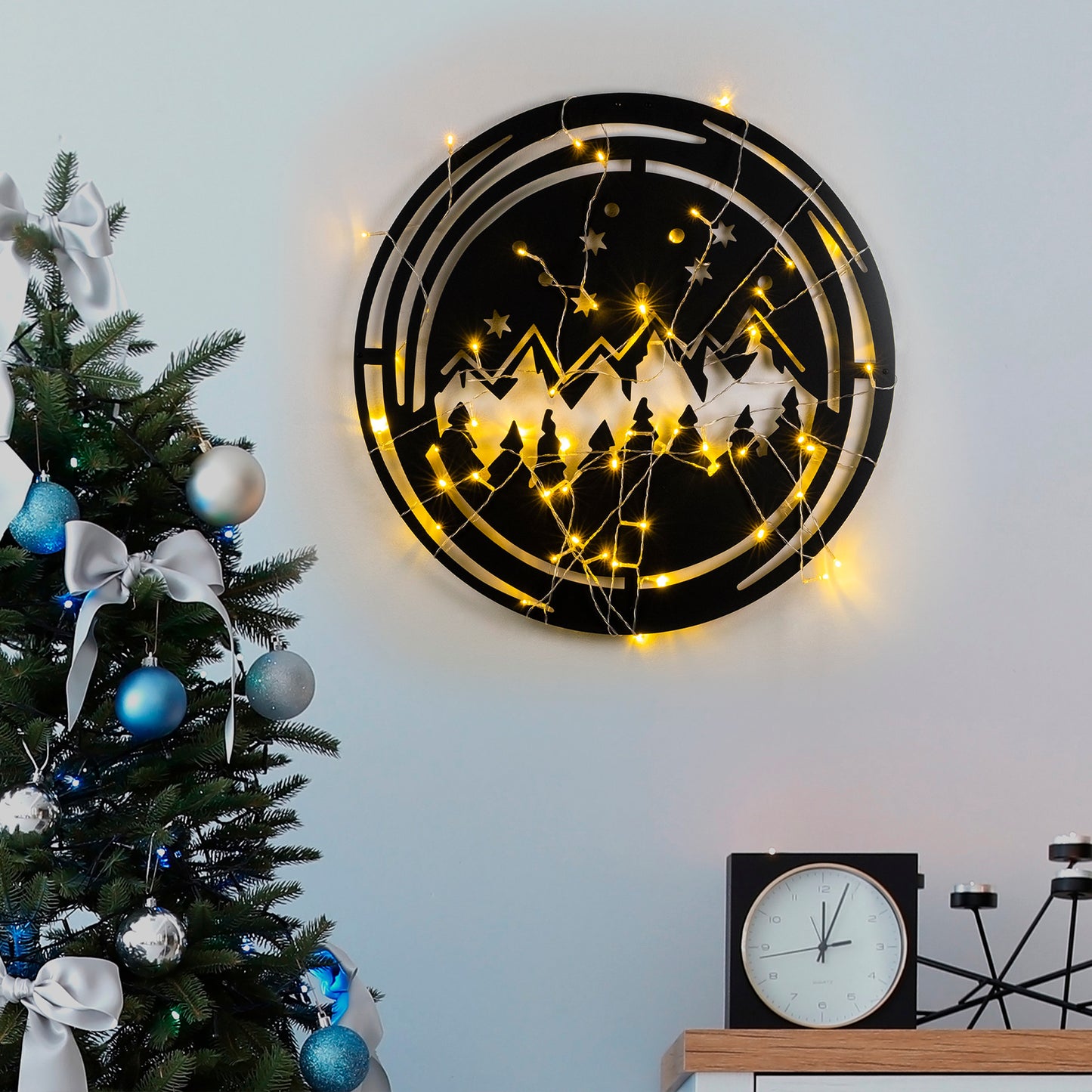 Metalna zidna dekoracija, XMASBLACK - 019