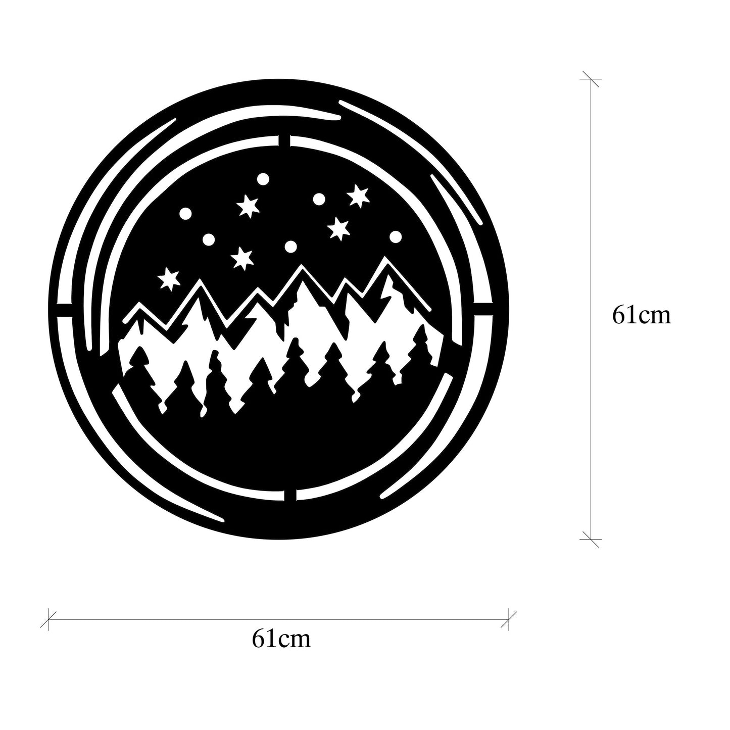 Metalna zidna dekoracija, XMASBLACK - 019