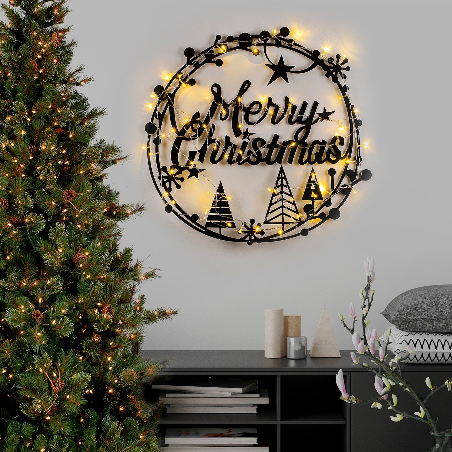 Metalna zidna dekoracija, XMASBLACK - 021