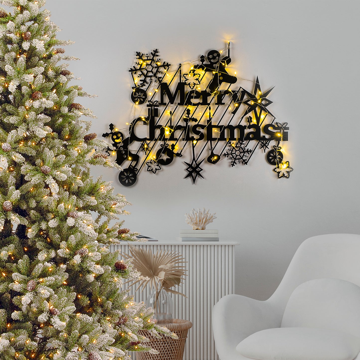 Metalna zidna dekoracija, XMASBLACK - 023