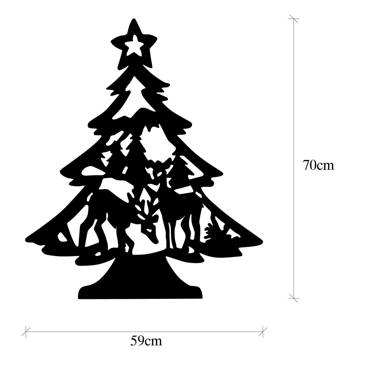 Metalna zidna dekoracija, XMASBLACK - 024