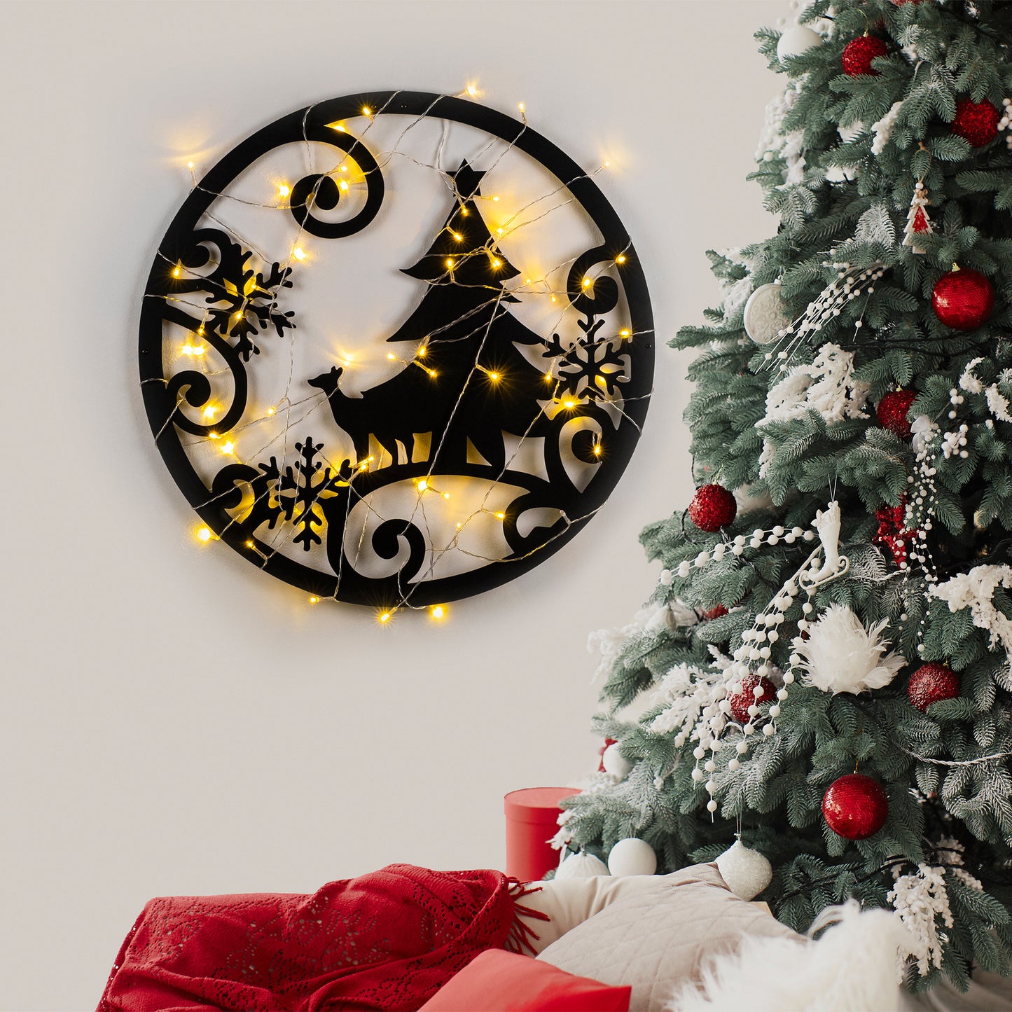 Metalna zidna dekoracija, XMASBLACK - 027