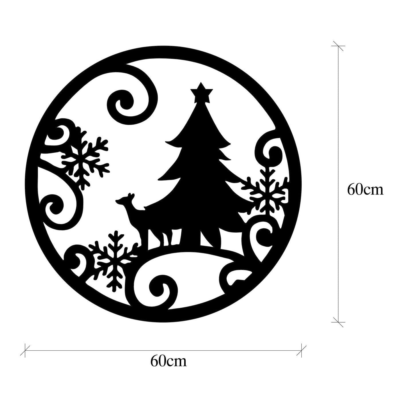 Metalna zidna dekoracija, XMASBLACK - 027