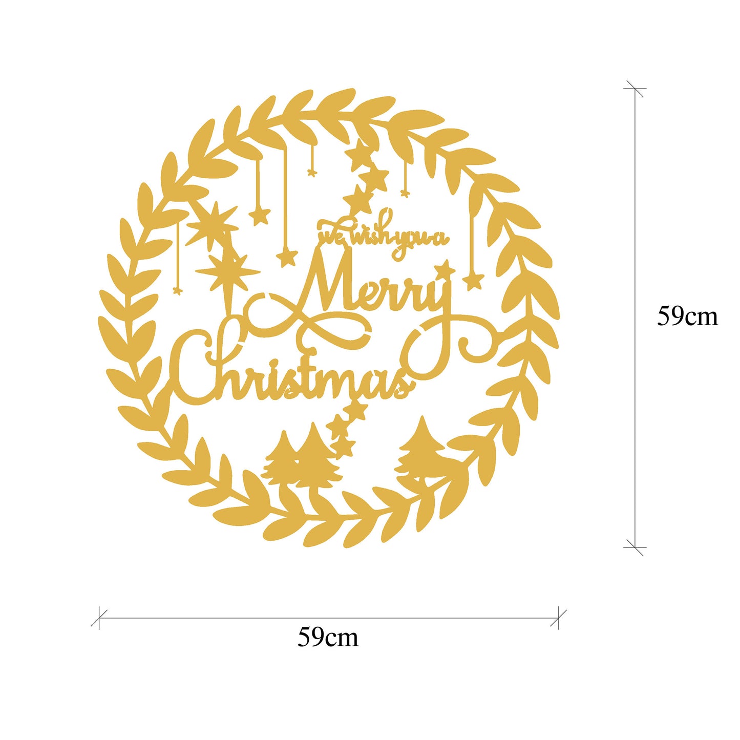 Metalna zidna dekoracija, XMASGOLD - 010