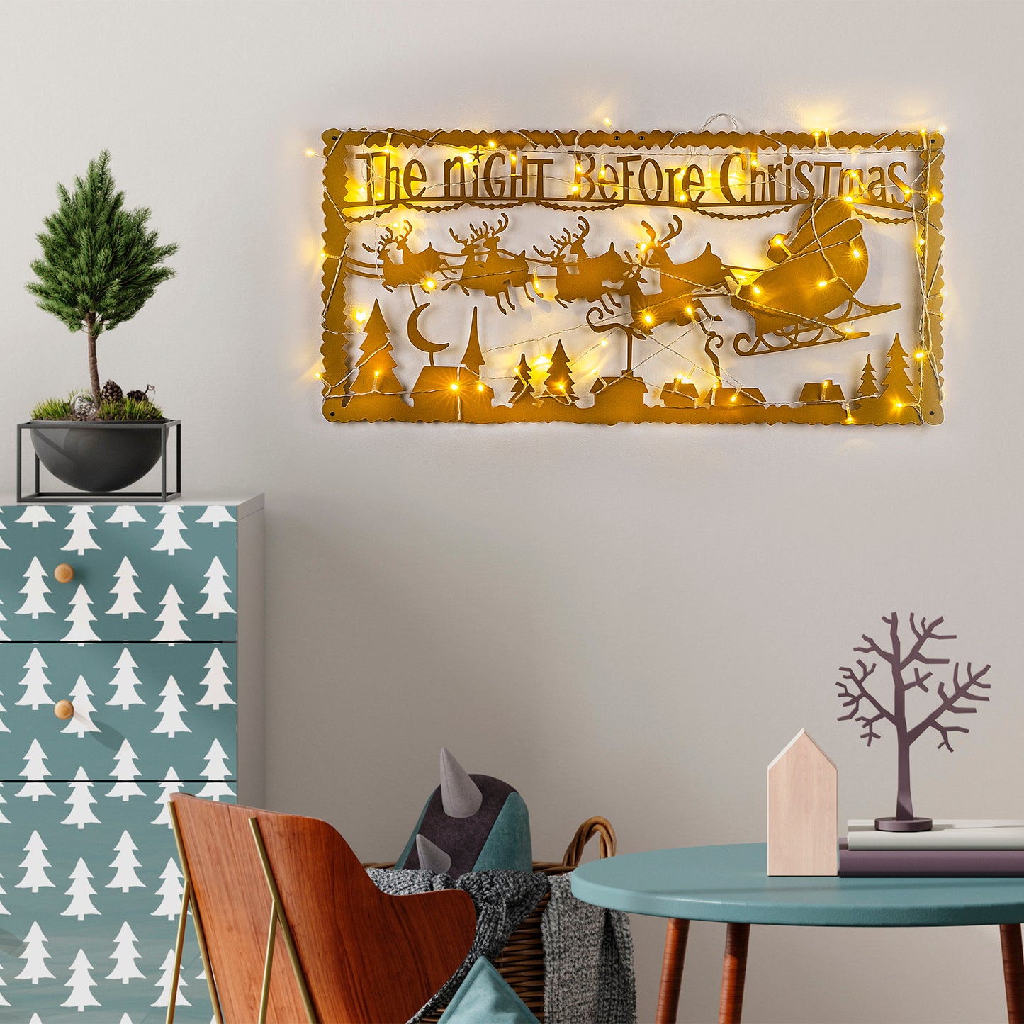Metalna zidna dekoracija, XMASGOLD - 012