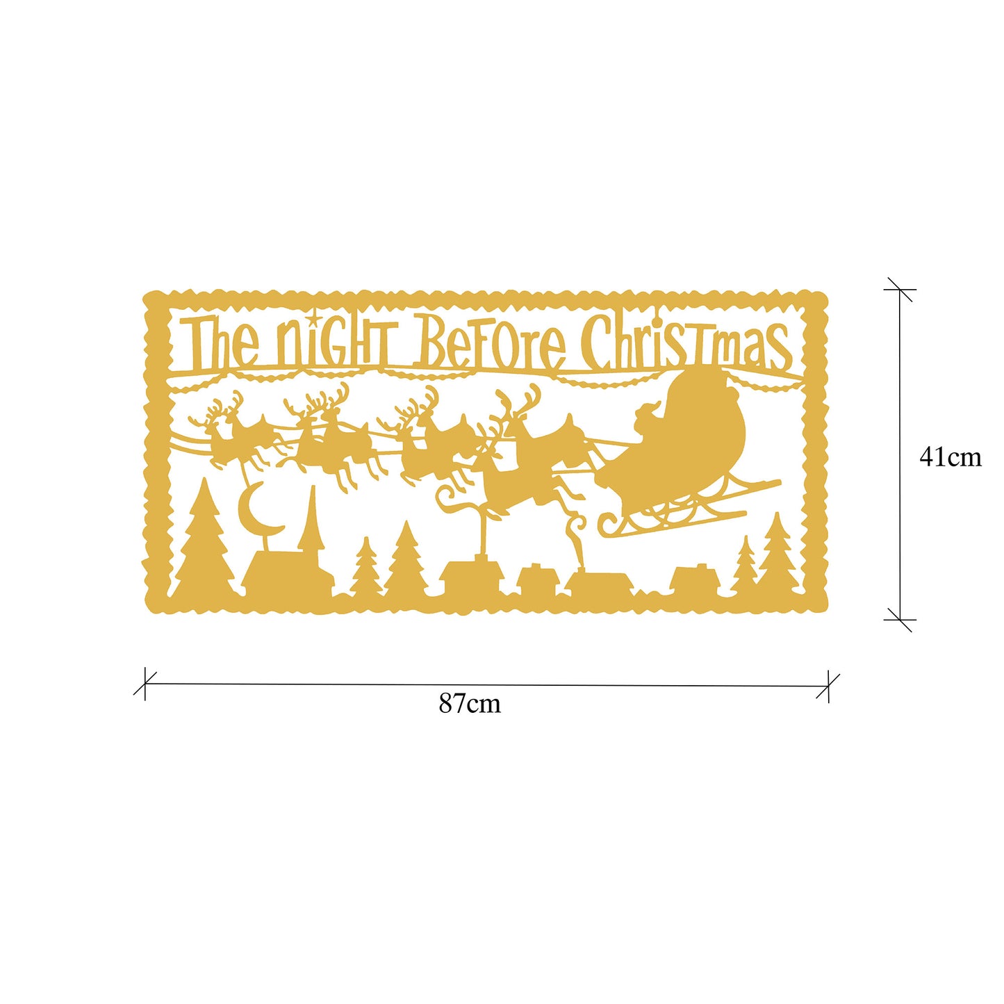 Metalna zidna dekoracija, XMASGOLD - 012