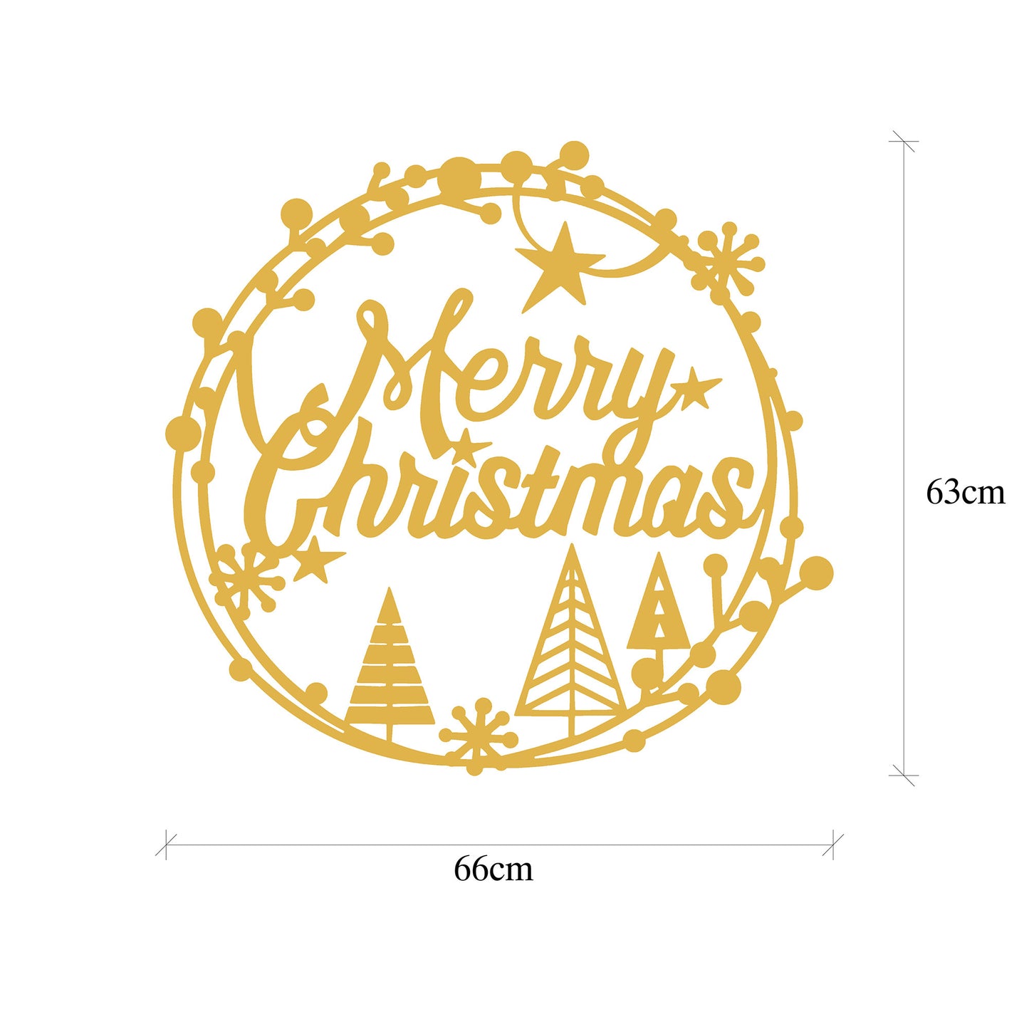 Metalna zidna dekoracija, XMASGOLD - 021