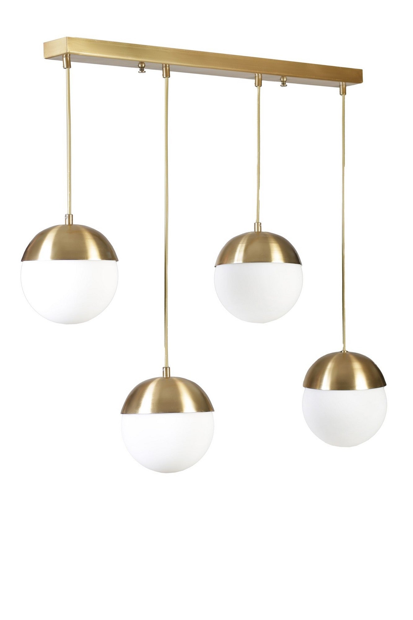 Luster, Küre 4 Lü Sıralı Eskitme Beyaz Camlı Sarkıt