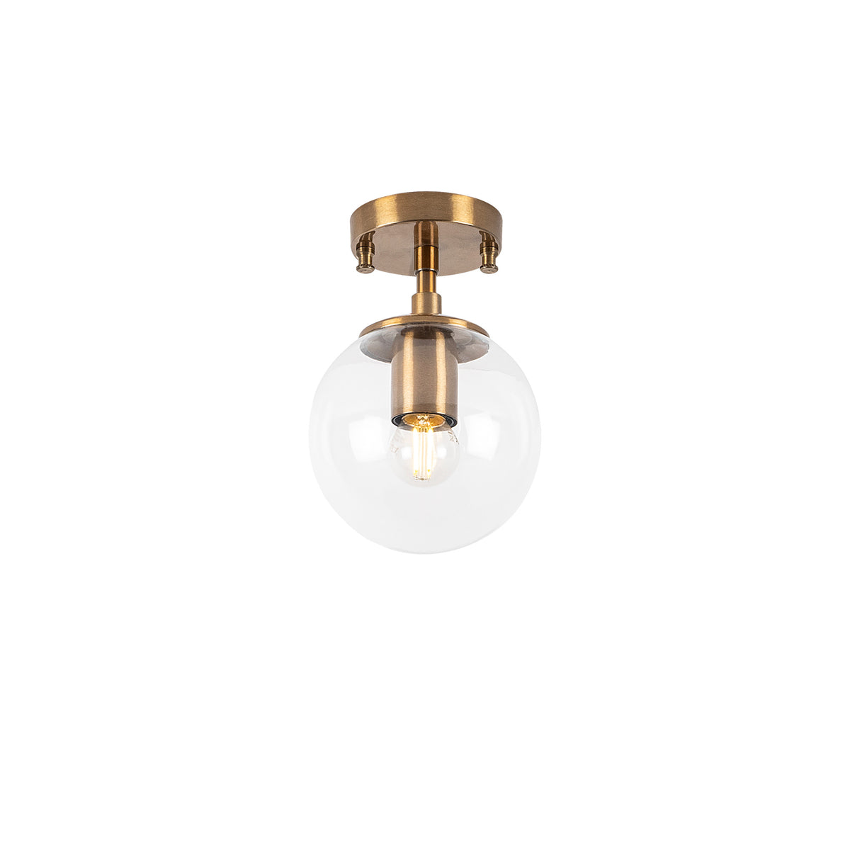 Stropna lampa ATMACA vintage, metal-staklo 15 x 15 cm, visina 23 cm, E14 15 W, Atmaca - 10215