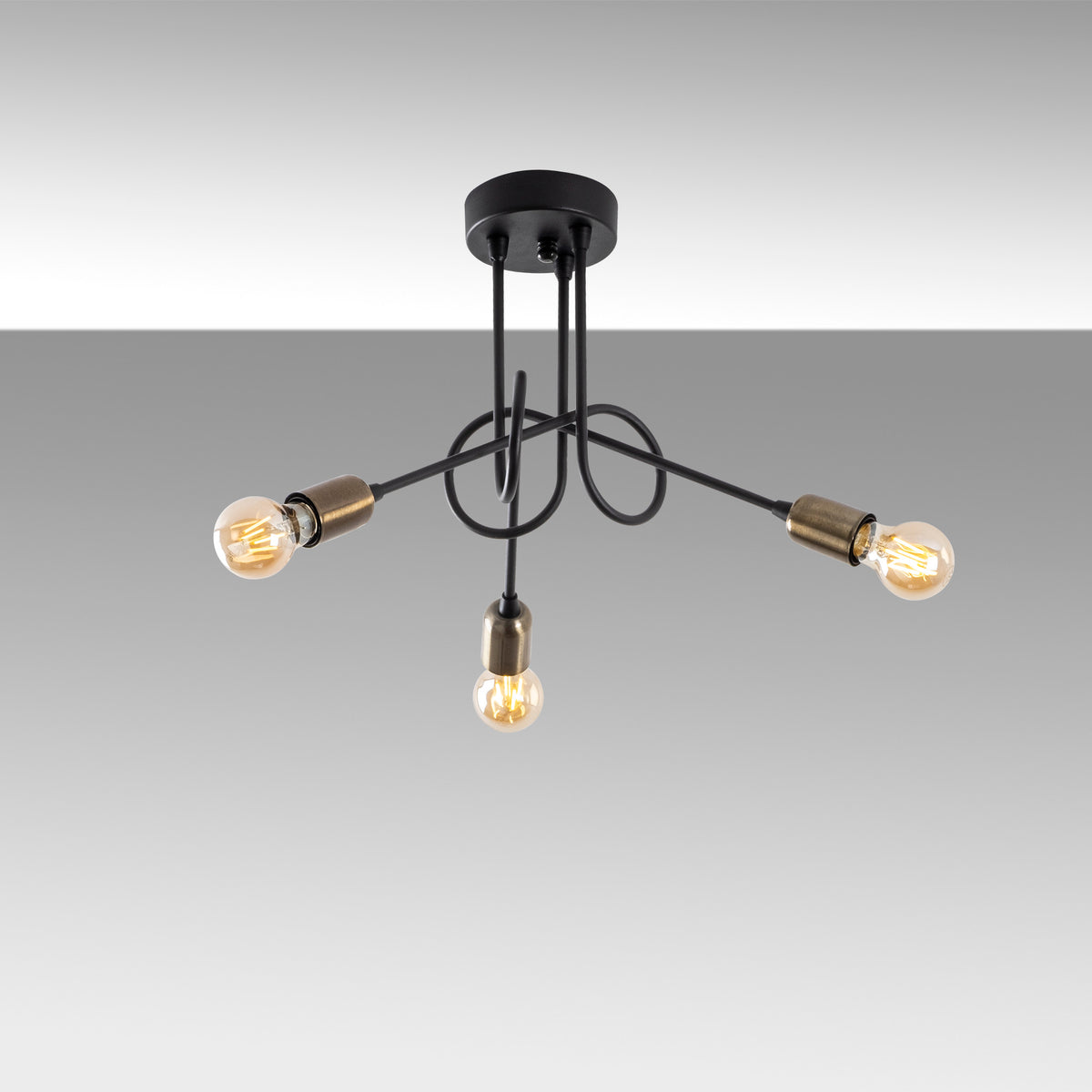 Stropna lampa VIRAJ metal 46 x 46 cm, visina 32 cm, 3 x E27 15 W, Viraj - 10875