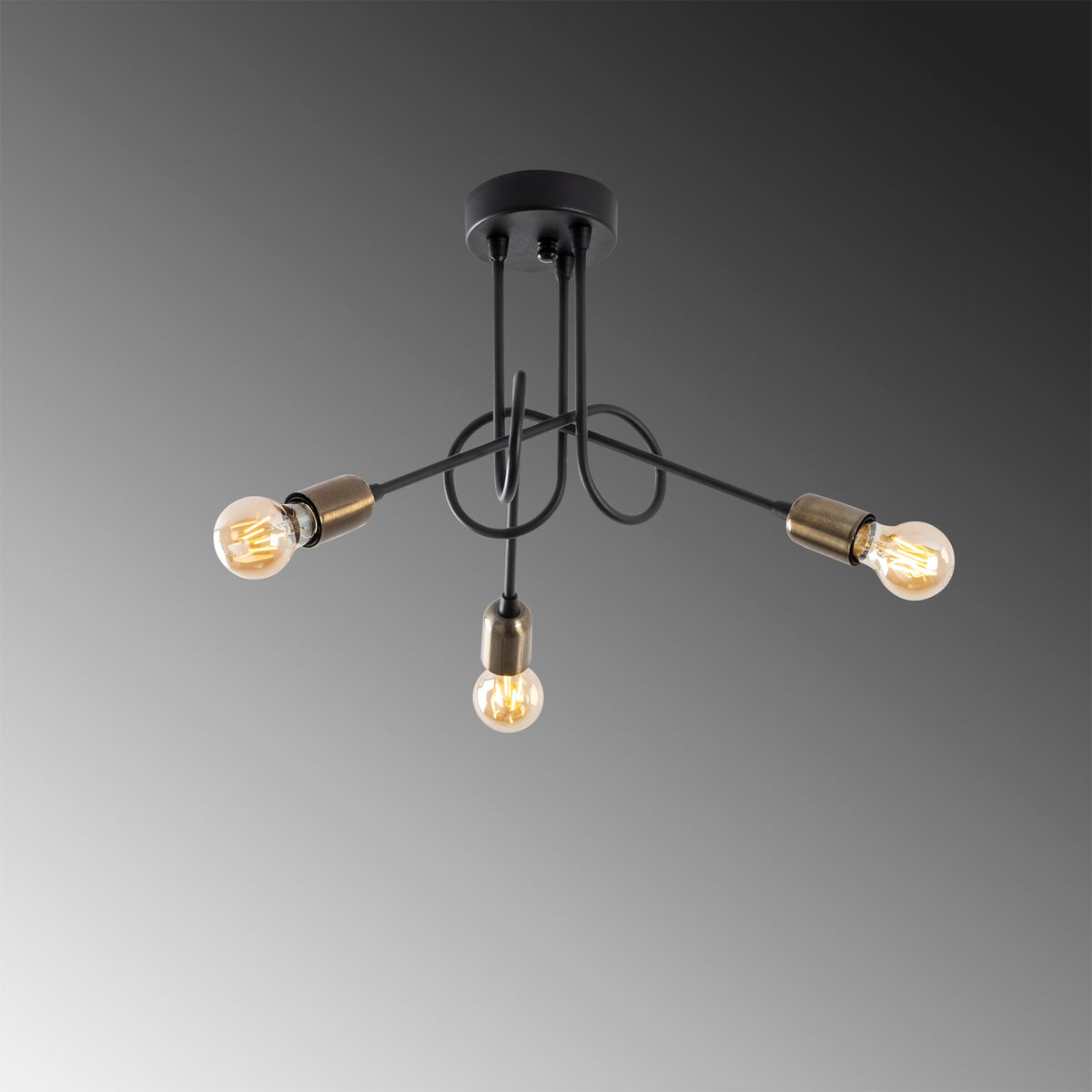Stropna lampa VIRAJ metal 46 x 46 cm, visina 32 cm, 3 x E27 15 W, Viraj - 10875